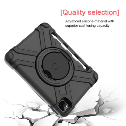 For iPad Pro 11 (2020) PC + Silicone Shockproof Combination Tablet Case with 360 Degree Rotating Holder & Handle(Black) - iPad Pro 11 (2020) Cases by buy2fix | Online Shopping UK | buy2fix