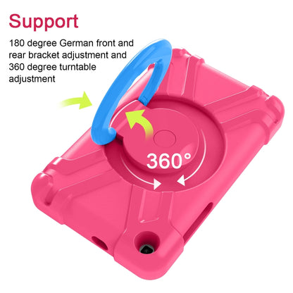For Galaxy Tab A 8.0 (2019) T290 / T295 PC + Silicone Shockproof Combination Case with 360 Degree Rotating Holder & Handle(Rose Red+Blue) - Other Galaxy Tab PC by buy2fix | Online Shopping UK | buy2fix