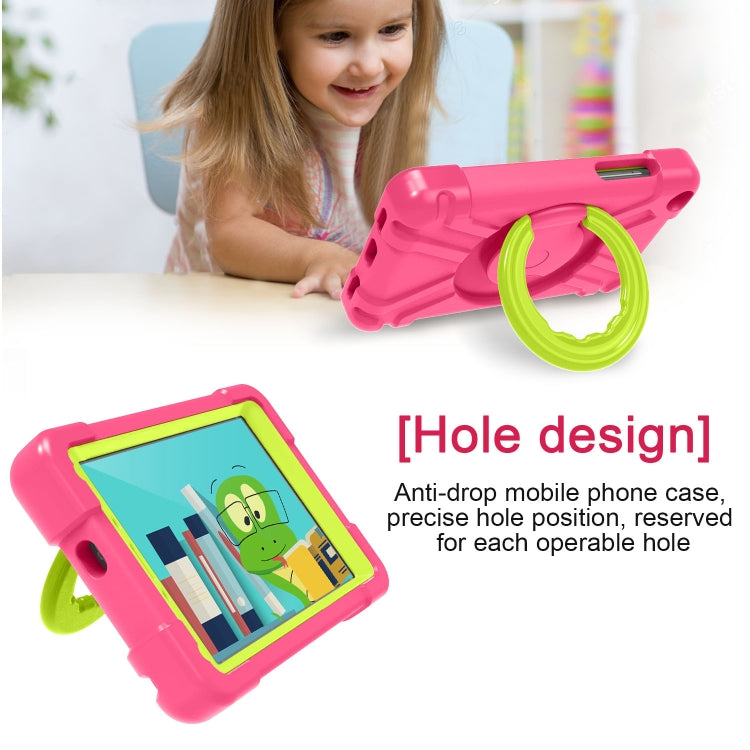 For Galaxy Tab A 8.0 (2019) T290 / T295 PC + Silicone Shockproof Combination Case with 360 Degree Rotating Holder & Handle(Rose Red+Grass Green) - Other Galaxy Tab PC by buy2fix | Online Shopping UK | buy2fix