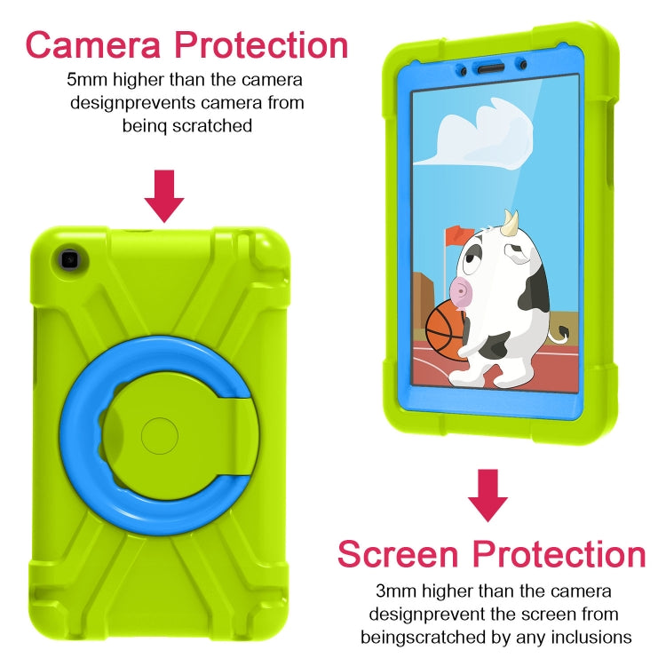 For Galaxy Tab A 8.0 (2019) T290 / T295 PC + Silicone Shockproof Combination Case with 360 Degree Rotating Holder & Handle(Grass Green+Blue) - Other Galaxy Tab PC by buy2fix | Online Shopping UK | buy2fix
