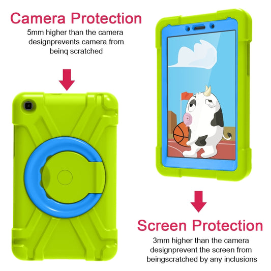 For Galaxy Tab A 8.0 (2019) T290 / T295 PC + Silicone Shockproof Combination Case with 360 Degree Rotating Holder & Handle(Grass Green+Blue) - Other Galaxy Tab PC by buy2fix | Online Shopping UK | buy2fix