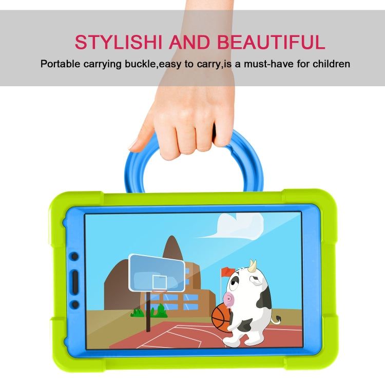 For Galaxy Tab A 8.0 (2019) T290 / T295 PC + Silicone Shockproof Combination Case with 360 Degree Rotating Holder & Handle(Grass Green+Blue) - Other Galaxy Tab PC by buy2fix | Online Shopping UK | buy2fix