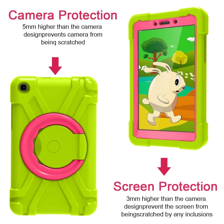 For Galaxy Tab A 8.0 (2019) T290 / T295 PC + Silicone Shockproof Combination Case with 360 Degree Rotating Holder & Handle(Grass Green+Rose Red) - Other Galaxy Tab PC by buy2fix | Online Shopping UK | buy2fix