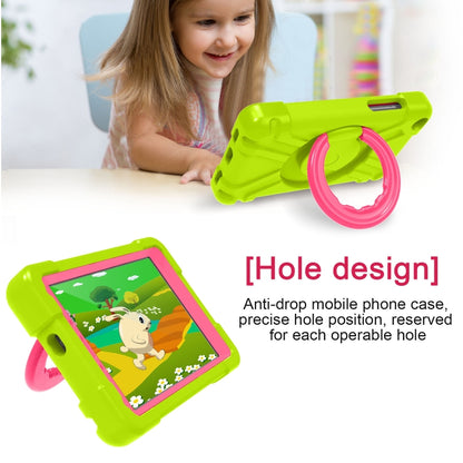 For Galaxy Tab A 8.0 (2019) T290 / T295 PC + Silicone Shockproof Combination Case with 360 Degree Rotating Holder & Handle(Grass Green+Rose Red) - Other Galaxy Tab PC by buy2fix | Online Shopping UK | buy2fix