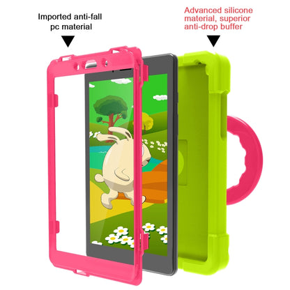 For Galaxy Tab A 8.0 (2019) T290 / T295 PC + Silicone Shockproof Combination Case with 360 Degree Rotating Holder & Handle(Grass Green+Rose Red) - Other Galaxy Tab PC by buy2fix | Online Shopping UK | buy2fix