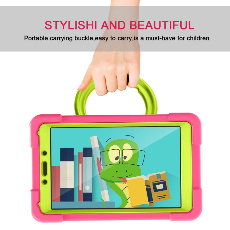 For Galaxy Tab A 8.0 (2019) T290 / T295 PC + Silicone Shockproof Combination Case with 360 Degree Rotating Holder & Handle(Grass Green+Rose Red) - Other Galaxy Tab PC by buy2fix | Online Shopping UK | buy2fix
