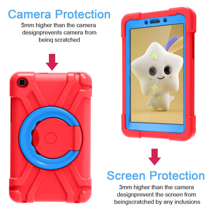 For Galaxy Tab A 8.0 (2019) T290 / T295 PC + Silicone Shockproof Combination Case with 360 Degree Rotating Holder & Handle(Red+Blue) - Other Galaxy Tab PC by buy2fix | Online Shopping UK | buy2fix