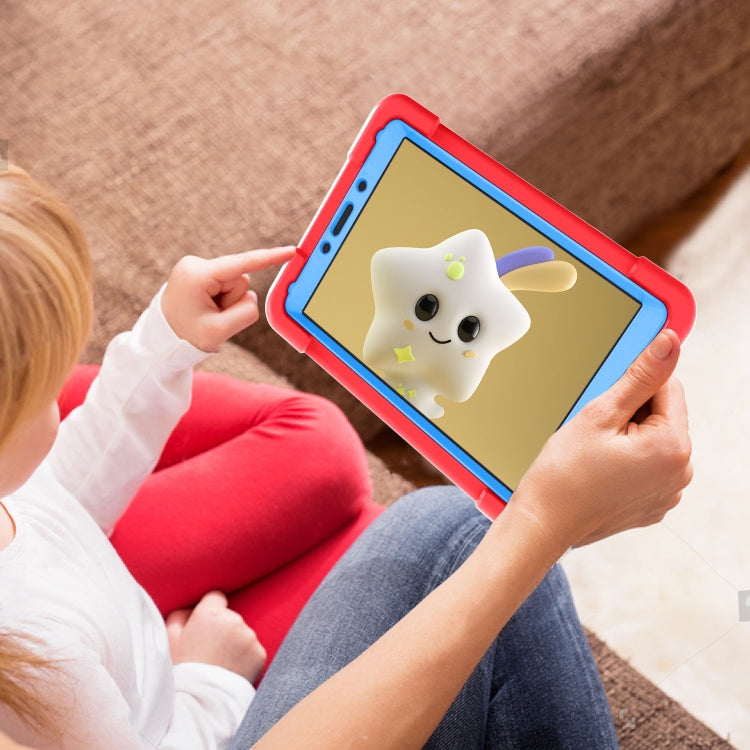 For Galaxy Tab A 8.0 (2019) T290 / T295 PC + Silicone Shockproof Combination Case with 360 Degree Rotating Holder & Handle(Red+Blue) - Other Galaxy Tab PC by buy2fix | Online Shopping UK | buy2fix