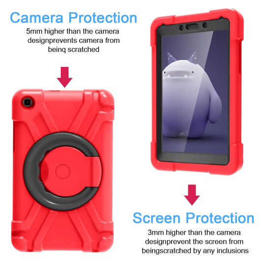 For Galaxy Tab A 8.0 (2019) T290 / T295 PC + Silicone Shockproof Combination Case with 360 Degree Rotating Holder & Handle(Red+Black) - Other Galaxy Tab PC by buy2fix | Online Shopping UK | buy2fix