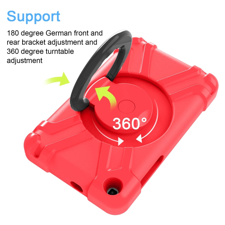 For Galaxy Tab A 8.0 (2019) T290 / T295 PC + Silicone Shockproof Combination Case with 360 Degree Rotating Holder & Handle(Red+Black) - Other Galaxy Tab PC by buy2fix | Online Shopping UK | buy2fix