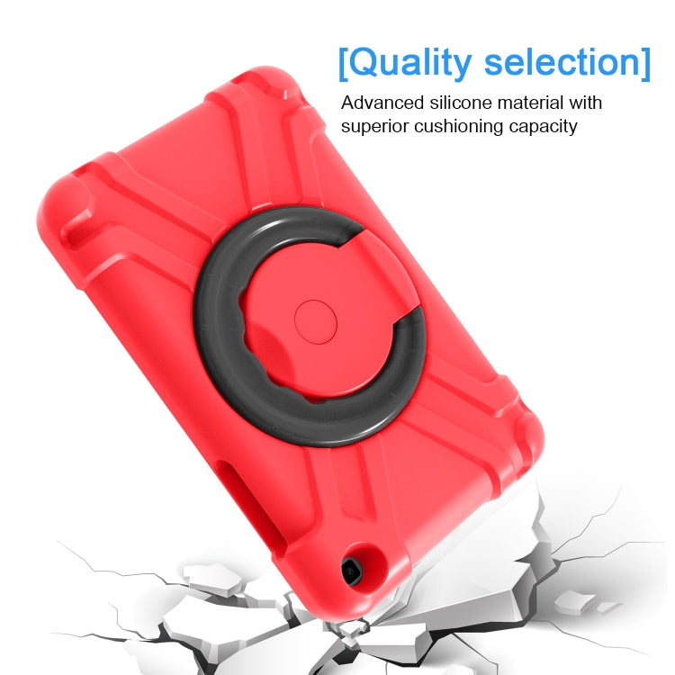 For Galaxy Tab A 8.0 (2019) T290 / T295 PC + Silicone Shockproof Combination Case with 360 Degree Rotating Holder & Handle(Red+Black) - Other Galaxy Tab PC by buy2fix | Online Shopping UK | buy2fix
