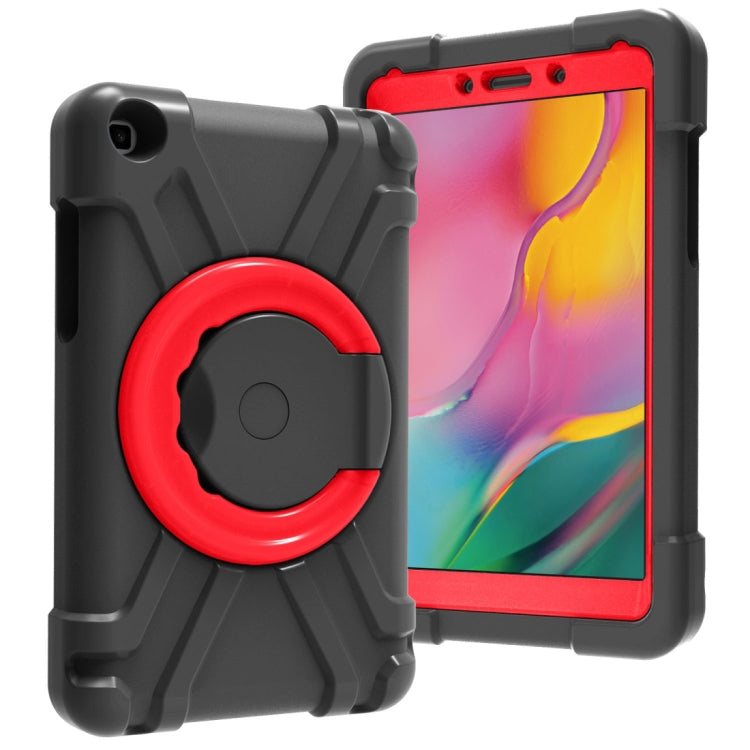 For Galaxy Tab A 8.0 (2019) T290 / T295 PC + Silicone Shockproof Combination Case with 360 Degree Rotating Holder & Handle(Black+Red) - Other Galaxy Tab PC by buy2fix | Online Shopping UK | buy2fix