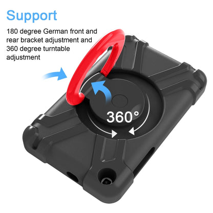 For Galaxy Tab A 8.0 (2019) T290 / T295 PC + Silicone Shockproof Combination Case with 360 Degree Rotating Holder & Handle(Black+Red) - Other Galaxy Tab PC by buy2fix | Online Shopping UK | buy2fix