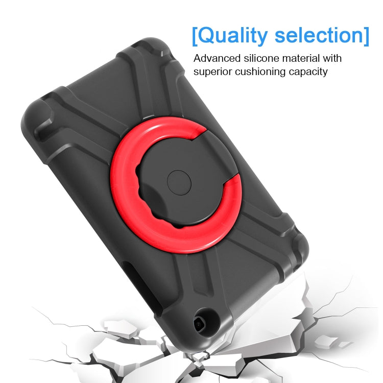 For Galaxy Tab A 8.0 (2019) T290 / T295 PC + Silicone Shockproof Combination Case with 360 Degree Rotating Holder & Handle(Black+Red) - Other Galaxy Tab PC by buy2fix | Online Shopping UK | buy2fix