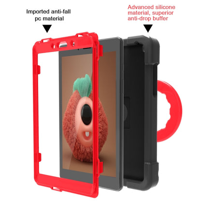 For Galaxy Tab A 8.0 (2019) T290 / T295 PC + Silicone Shockproof Combination Case with 360 Degree Rotating Holder & Handle(Black+Red) - Other Galaxy Tab PC by buy2fix | Online Shopping UK | buy2fix