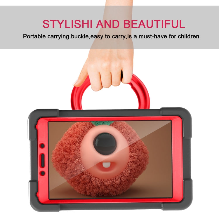 For Galaxy Tab A 8.0 (2019) T290 / T295 PC + Silicone Shockproof Combination Case with 360 Degree Rotating Holder & Handle(Black+Red) - Other Galaxy Tab PC by buy2fix | Online Shopping UK | buy2fix
