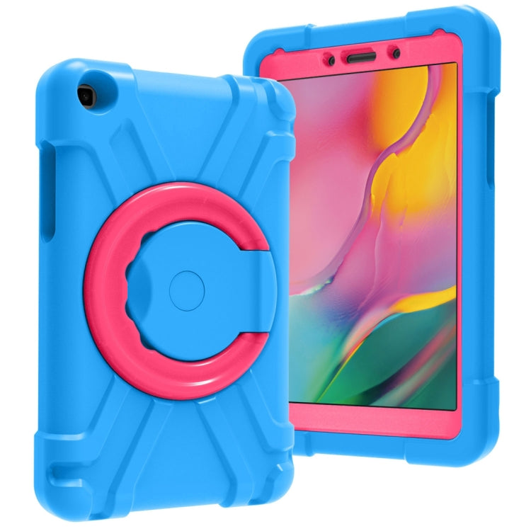For Galaxy Tab A 8.0 (2019) T290 / T295 PC + Silicone Shockproof Combination Case with 360 Degree Rotating Holder & Handle(Blue+Rose Red) - Other Galaxy Tab PC by buy2fix | Online Shopping UK | buy2fix