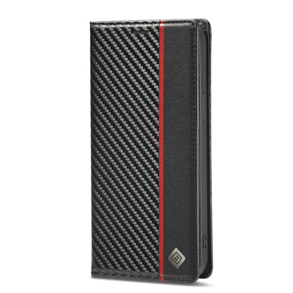 For iPhone 14 Pro LC.IMEEKE Carbon Fiber PU + TPU Leather Case(Vertical Black) - iPhone 14 Pro Cases by LC.IMEEKE | Online Shopping UK | buy2fix