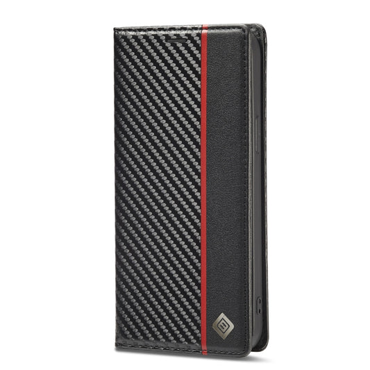 For iPhone 14 Pro LC.IMEEKE Carbon Fiber PU + TPU Leather Case(Vertical Black) - iPhone 14 Pro Cases by LC.IMEEKE | Online Shopping UK | buy2fix