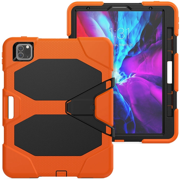For iPhone 11 Pro For iPad Pro 11 inch (2020) Shockproof Colorful Silicon + PC Protective Case with Holder & Shoulder Strap & Hand Strap & Pen Slot(Orange) - iPhone 11 Pro Cases by buy2fix | Online Shopping UK | buy2fix