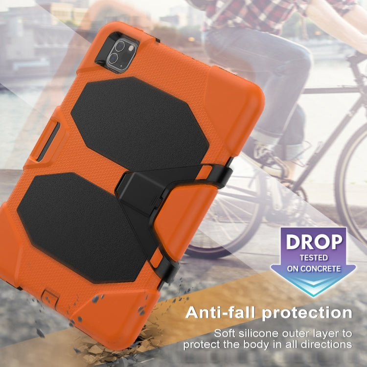 For iPhone 11 Pro For iPad Pro 11 inch (2020) Shockproof Colorful Silicon + PC Protective Case with Holder & Shoulder Strap & Hand Strap & Pen Slot(Orange) - iPhone 11 Pro Cases by buy2fix | Online Shopping UK | buy2fix