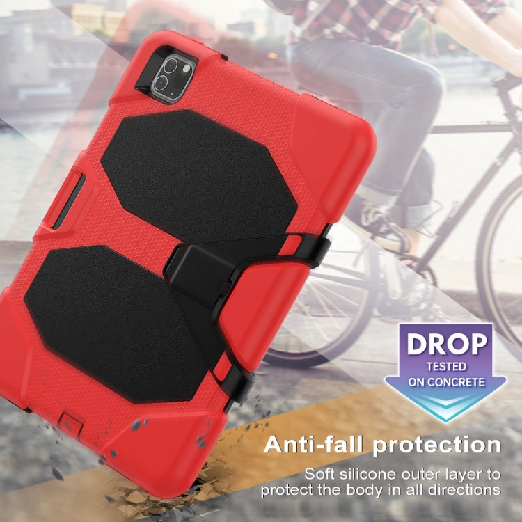 For iPhone 11 Pro For iPad Pro 11 inch (2020) Shockproof Colorful Silicon + PC Protective Case with Holder & Shoulder Strap & Hand Strap & Pen Slot(Red) - iPhone 11 Pro Cases by buy2fix | Online Shopping UK | buy2fix