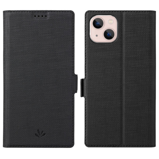 For iPhone 14 Plus ViLi K Series Dual-side Buckle Magsafe Leather Phone Case(Black)