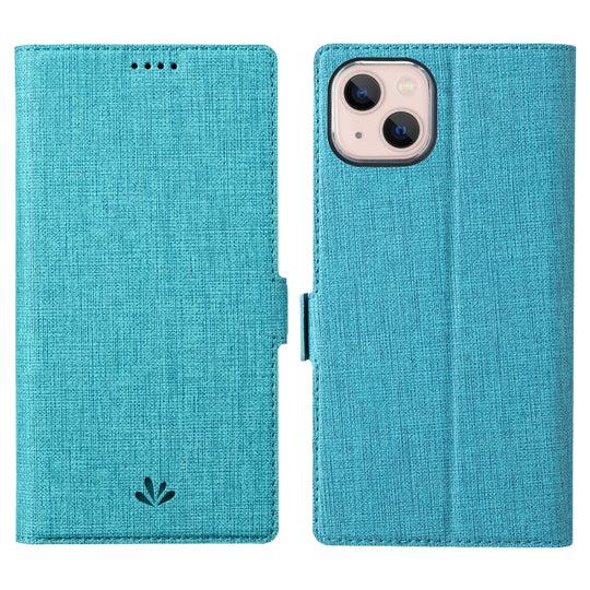 For iPhone 14 Plus ViLi K Series Dual-side Buckle Magsafe Leather Phone Case(Blue)