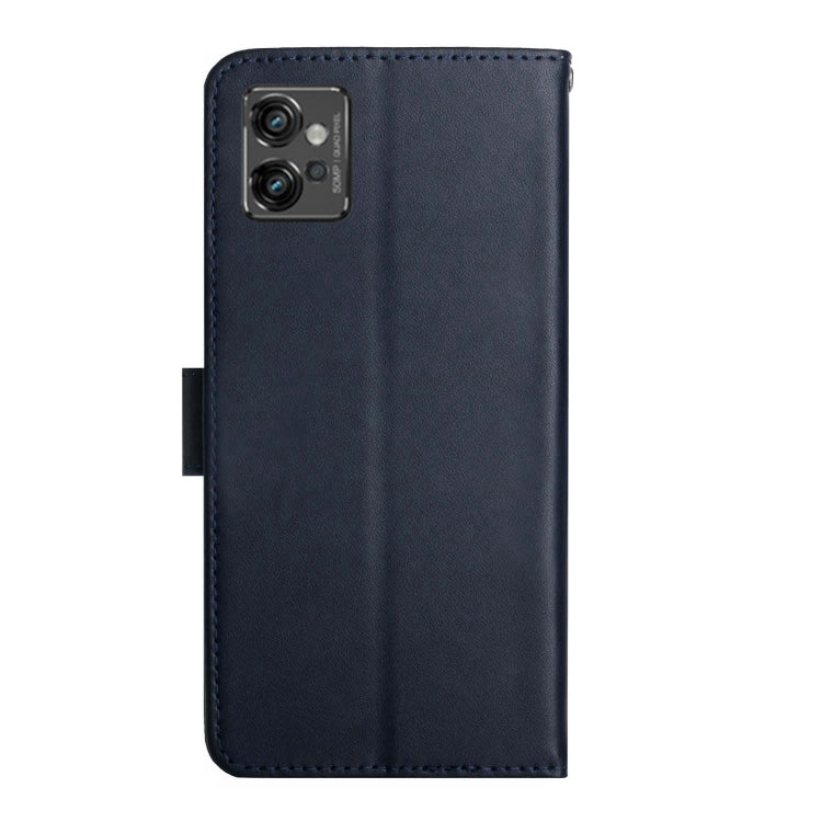 For Motorola Moto G32 Genuine Leather Fingerprint-proof Horizontal Flip Phone Case(Blue) - Motorola Cases by buy2fix | Online Shopping UK | buy2fix