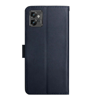 For Motorola Moto G32 Genuine Leather Fingerprint-proof Horizontal Flip Phone Case(Blue) - Motorola Cases by buy2fix | Online Shopping UK | buy2fix