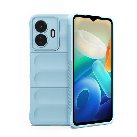 For vivo Y77 5G Global Magic Shield TPU + Flannel Phone Case(Light Blue)