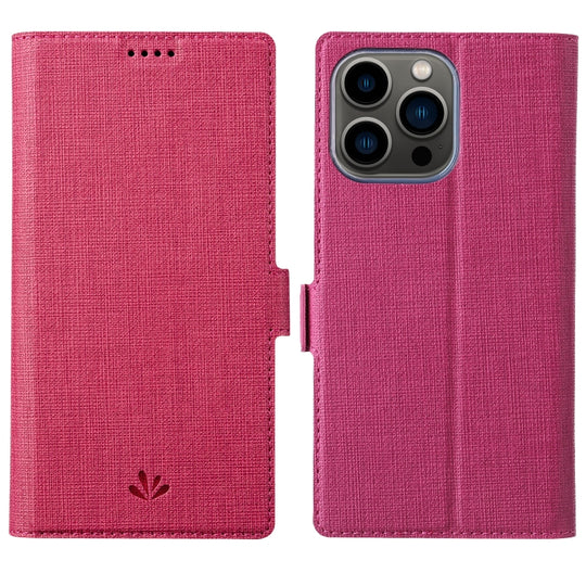 For iPhone 13 Pro ViLi K Series Dual-side Buckle Magsafe Leather Phone Case (Rose Red)
