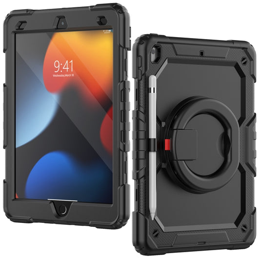 For iPad 10.2 2021 / 2020 / 2019 Bracelet Holder Silicone + PC Tablet Case(Black) - iPad 10.2 Cases by buy2fix | Online Shopping UK | buy2fix