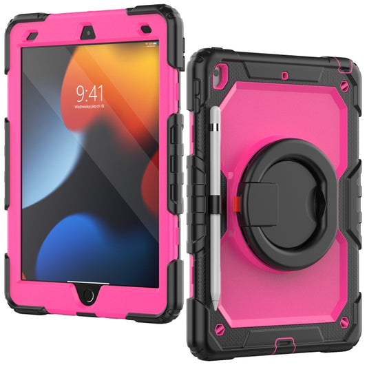 For iPad 10.2 2021 / 2020 / 2019 Bracelet Holder Silicone + PC Tablet Case(Rose Red) - iPad 10.2 Cases by buy2fix | Online Shopping UK | buy2fix