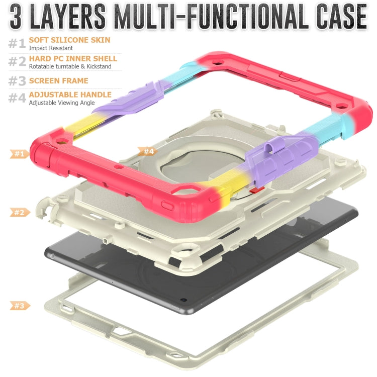 For iPad 10.2 2021 / 2020 / 2019 Bracelet Holder Silicone + PC Tablet Case(Colorful Red) - iPad 10.2 Cases by buy2fix | Online Shopping UK | buy2fix