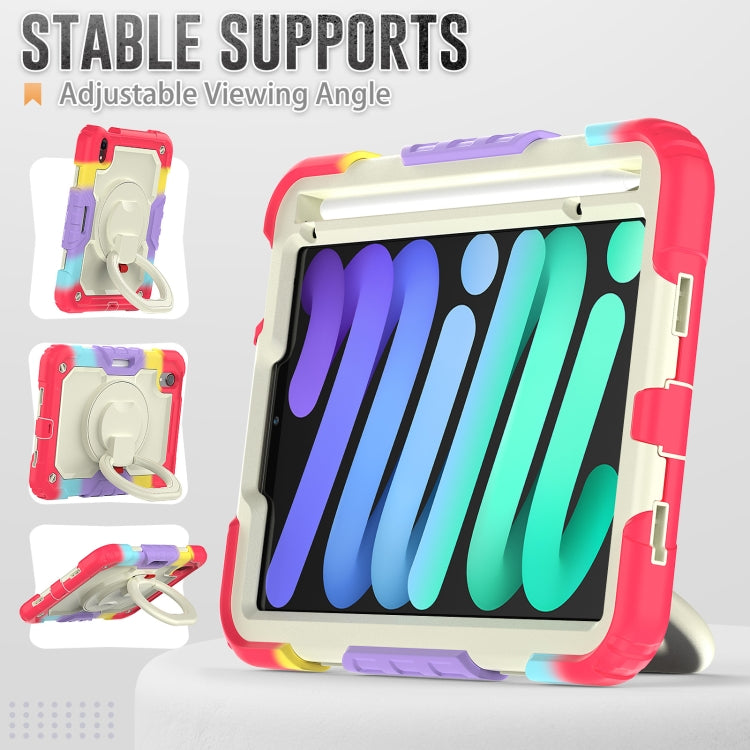 For iPad mini 2024 / mini 6 Bracelet Holder Silicone + PC Tablet Case(Colorful Red) - iPad mini 6 Cases by buy2fix | Online Shopping UK | buy2fix