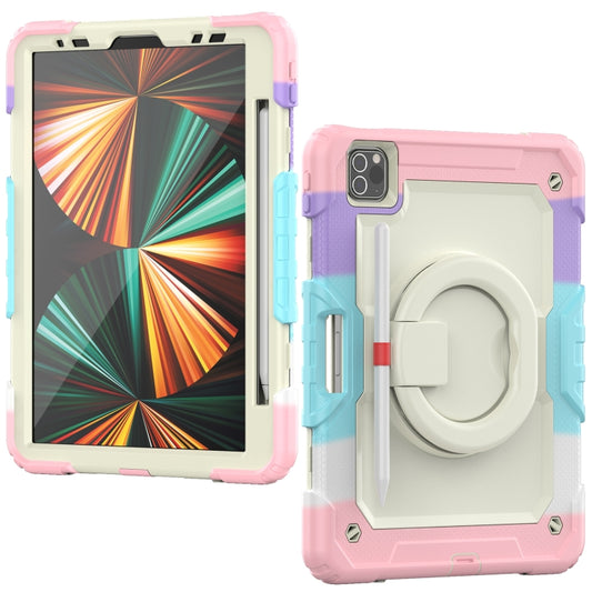 For iPad Pro 11 2022 / 2021 Bracelet Holder Silicone + PC Tablet Case For iPad Pro 11(Colorful Pink) - iPad Pro 11 (2022/2021) Cases by buy2fix | Online Shopping UK | buy2fix