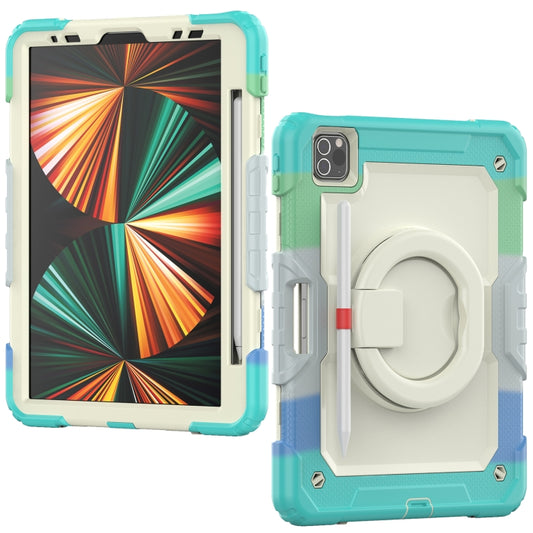 For iPad Pro 11 2022 / 2021 Bracelet Holder Silicone + PC Tablet Case For iPad Pro 11(Colorful Blue) - iPad Pro 11 (2022/2021) Cases by buy2fix | Online Shopping UK | buy2fix