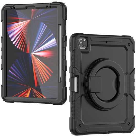 For iPad Pro 12.9 2021 Bracelet Holder Silicone + PC Tablet Case(Black) - iPad Pro 12.9 (2020) Cases by buy2fix | Online Shopping UK | buy2fix