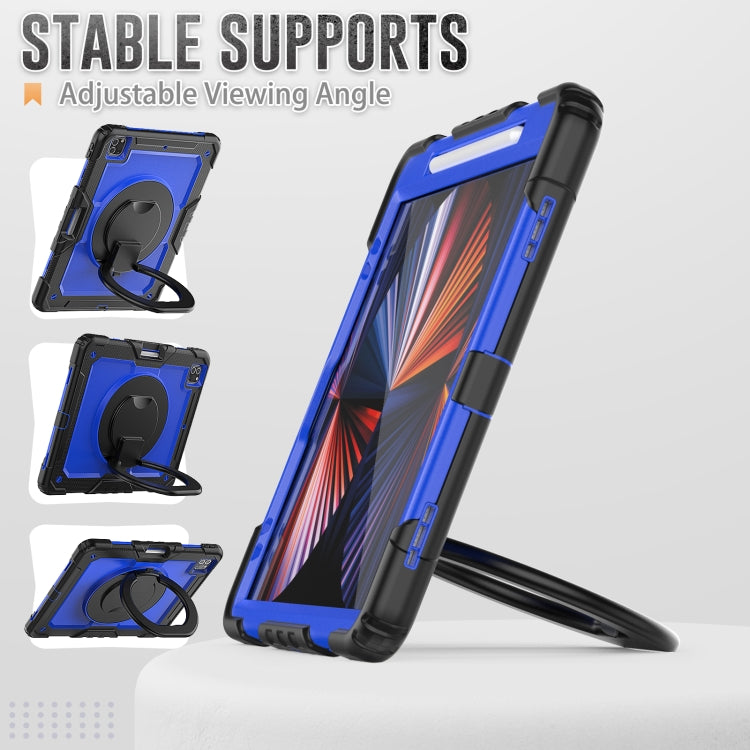 For iPad Pro 12.9 2021 Bracelet Holder Silicone + PC Tablet Case(Dark Blue) - iPad Pro 12.9 (2020) Cases by buy2fix | Online Shopping UK | buy2fix