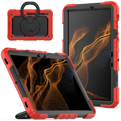 For Samsung Galaxy Tab S8 / S7 Bracelet Holder Silicone + PC Tablet Case(Red) by buy2fix
