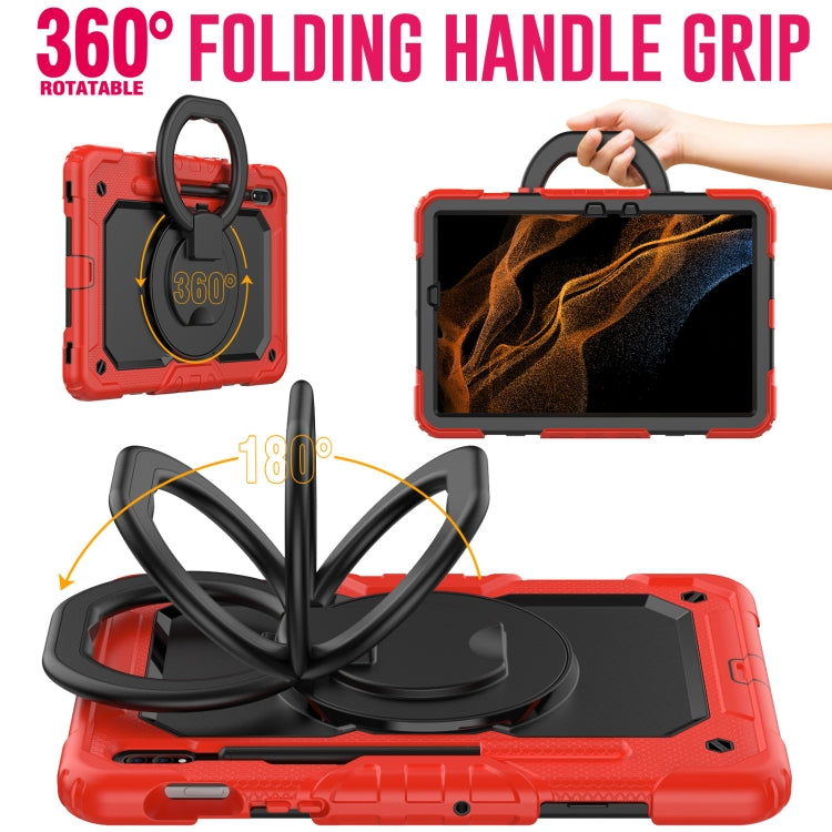 For Samsung Galaxy Tab S8 / S7 Bracelet Holder Silicone + PC Tablet Case(Red) by buy2fix