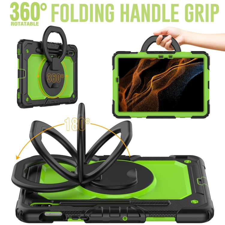 For Samsung Galaxy Tab S8 / S7 Bracelet Holder Silicone + PC Tablet Case(Yellow Green) by buy2fix
