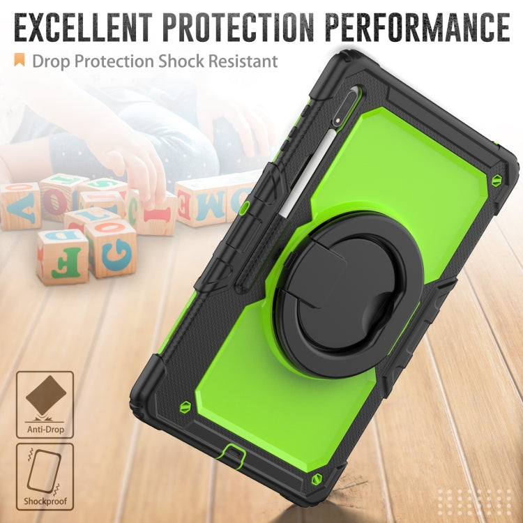 For Samsung Galaxy Tab S8 / S7 Bracelet Holder Silicone + PC Tablet Case(Yellow Green) by buy2fix