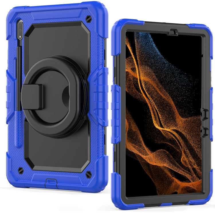 For Samsung Galaxy Tab S8 / S7 Bracelet Holder Silicone + PC Tablet Case(Blue) by buy2fix
