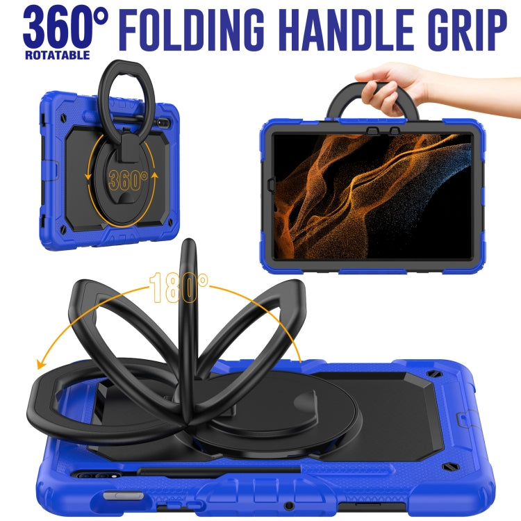 For Samsung Galaxy Tab S8 / S7 Bracelet Holder Silicone + PC Tablet Case(Blue) by buy2fix