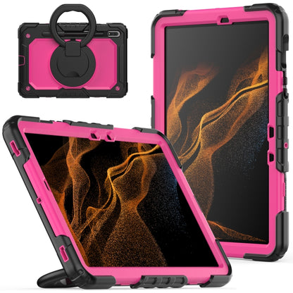 For Samsung Galaxy Tab S8 / S7 Bracelet Holder Silicone + PC Tablet Case(Rose Red) by buy2fix