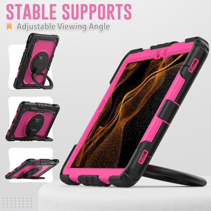 For Samsung Galaxy Tab S8 / S7 Bracelet Holder Silicone + PC Tablet Case(Rose Red) by buy2fix