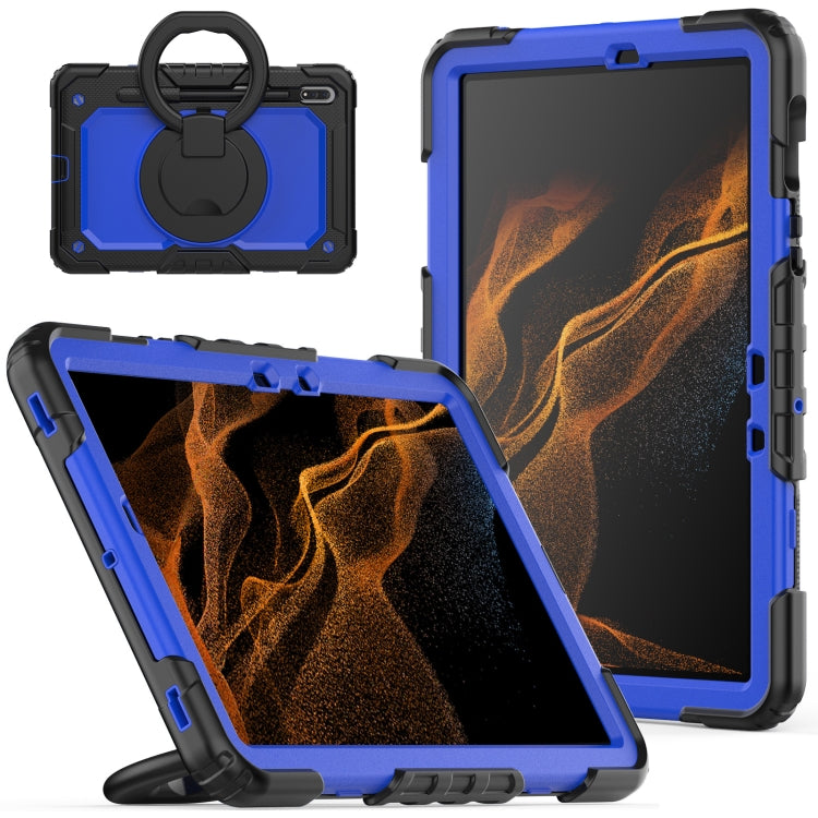 For Samsung Galaxy Tab S8 / S7 Bracelet Holder Silicone + PC Tablet Case(Dark Blue) by buy2fix