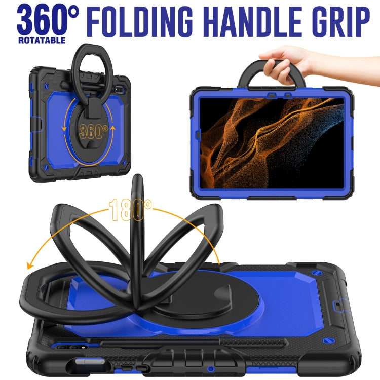 For Samsung Galaxy Tab S8 / S7 Bracelet Holder Silicone + PC Tablet Case(Dark Blue) by buy2fix